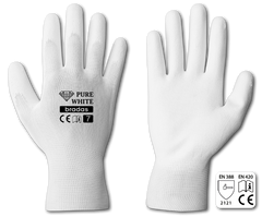 Рукавички захисні PURE WHITE поліуретан, розмір 11, RWPWH11