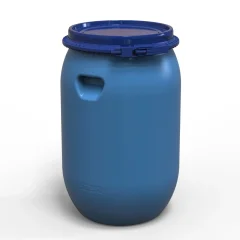 Бочка пластикова 65 л харчова Litolan кришка з хомутом для води рідин солінь Ø39.5*63 см (тришарова)