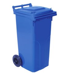 Бак для мусора на колесах с ручкой 120 л синий