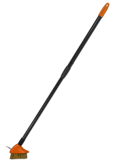 Щітка для тротуарної плитки металева з телескопічним живцем, 80-140см, KT-CX17