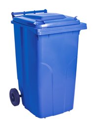 Бак для мусора на колесах с ручкой 240 литров синий
