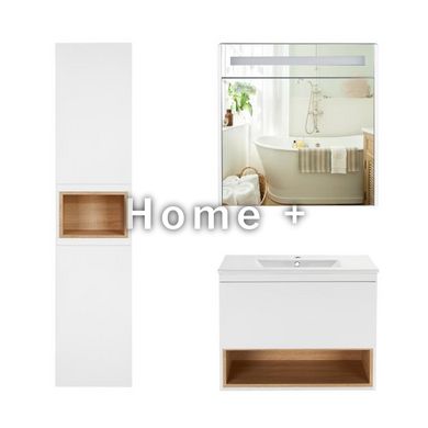 Комплект мебели для ванной Qtap Robin тумба с раковиной + зеркальный шкаф + пенал QT044RO42970