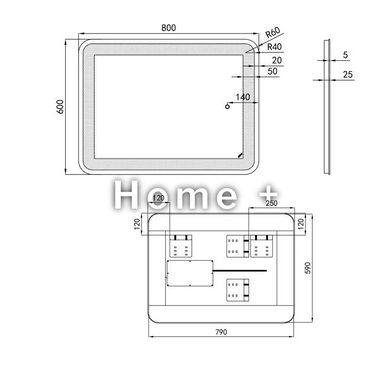 Дзеркало Qtap Swan 600x800 з LED-підсвіткою, Reverse QT167814146080W SD00045748 фото