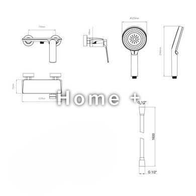 Комплект Qtap Slavonice Black Matt: Змішувач QTSLA266BLM45908 + Тримач QT829910842854OB + Шланг SD00054150 фото