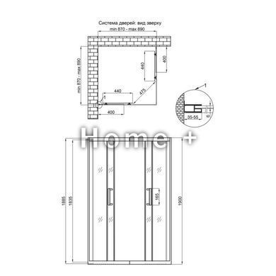 Душова кабіна Qtap Taurus BLA1099SC6 90х90 см, скло Clear 6 мм покриття CalcLess, без піддона SD00039703 фото