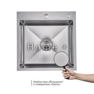 Комплект Lidz Handmade H5050H Мийка для кухні інтегрована Decor Honeycomb у комплекті з дозатором + Lidz K01G Кошик для SD00055250 фото