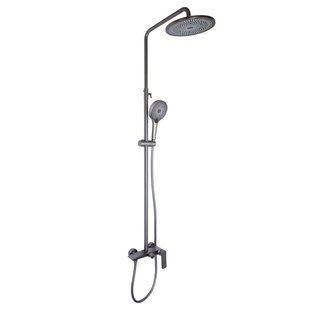 Душова система для душу Qtap Slavonice на два споживачі QTSLA110GMB45913 Gunmetal Black PVD SD00052037 фото