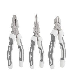 Набор плоскогубцев PRO, 3 штуки, никелированные, WHITE LINE, DIY-PLWL13/1SET DIY-PLWL13/1SET фото