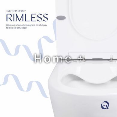 Унітаз-компакт Qtap Stork безобідковий із сидінням Soft-close QT15222178W SD00036225 фото