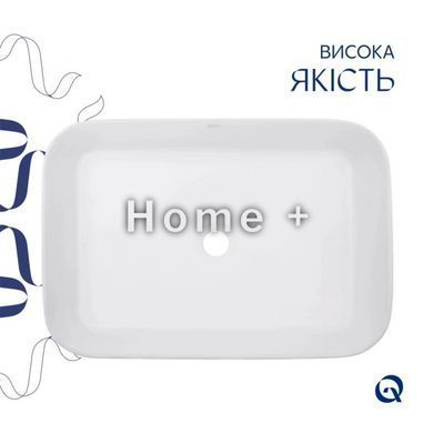Комплект Qtap Virgo N: Раковина накладная 560x380x130&nbsp;мм, White, прямоугольная + Донный клапан Pop-up PU02 SD00054586 фото