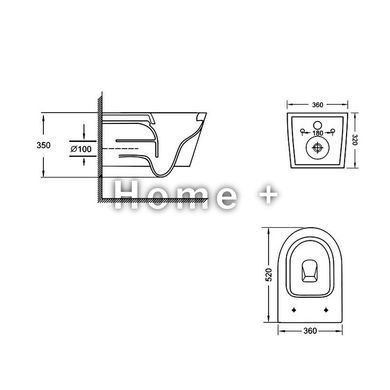 Унітаз підвісний Qtap Jay безобідковий із сидінням Soft-close QT07335175W SD00053467 фото