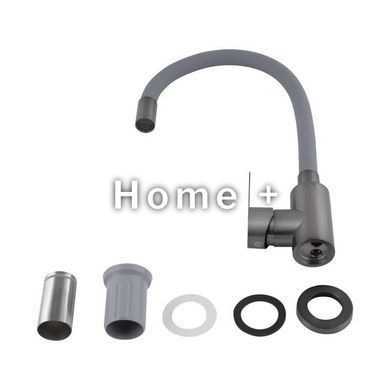 Смеситель для кухни Brinex Pure 015F3 с гибким изливом Graphite/Grey BRIPUR015F3GRG SD00053182 фото