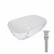 Раковина накладная Qtap Robin 600x390x150 мм, Marble, прямоугольная, с донным клапаном QTROB188MR49788