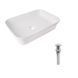 Комплект Qtap Virgo N: Раковина накладная 560x380x130&nbsp;мм, White, прямоугольная + Донный клапан Pop-up PU02