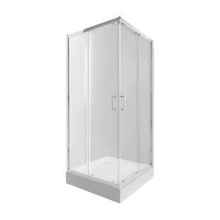 Набор Qtap душевая кабина Taurus CRM1011SC6 Clear 100х100 см + поддон Tern 301112 SD00045637 фото
