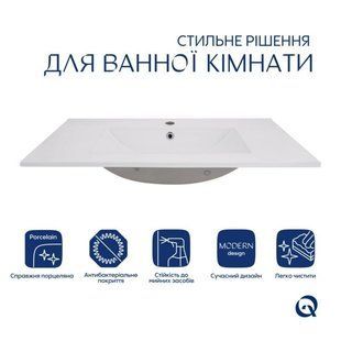 Комплект Albatross: Раковина врізна меблева 820x460x180 мм, White, прямокутна + Донний клапан Pop-up SD00054599 фото