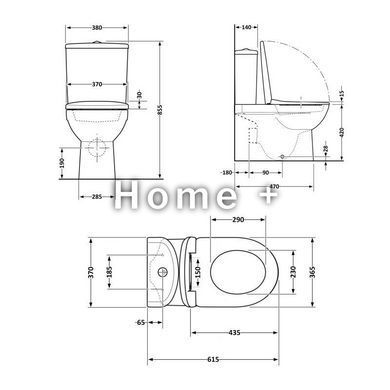 Унитаз-компакт Qtap Stork безободочный с сиденьем Soft-close QT15222179W SD00036226 фото
