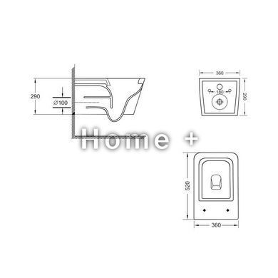 Унітаз підвісний Qtap Crow безобідковий із сидінням Soft-close QT05335170W SD00053468 фото