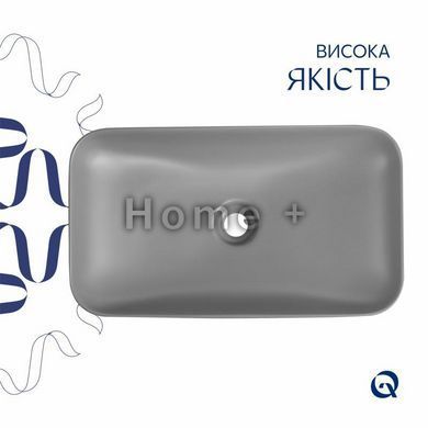 Раковина накладная Qtap Tern 610x350x135 мм, Stone grey, прямоугольная, с донным клапаном QTTER188SG49789 SD00055913 фото