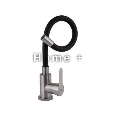 Смеситель для кухни Brinex Pure 015F3 с гибким изливом Nickel/Black BRIPUR015F3NKB SD00053183 фото