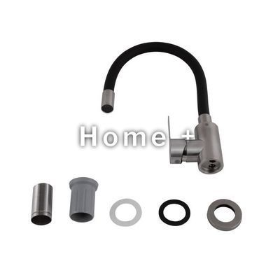Смеситель для кухни Brinex Pure 015F3 с гибким изливом Nickel/Black BRIPUR015F3NKB SD00053183 фото