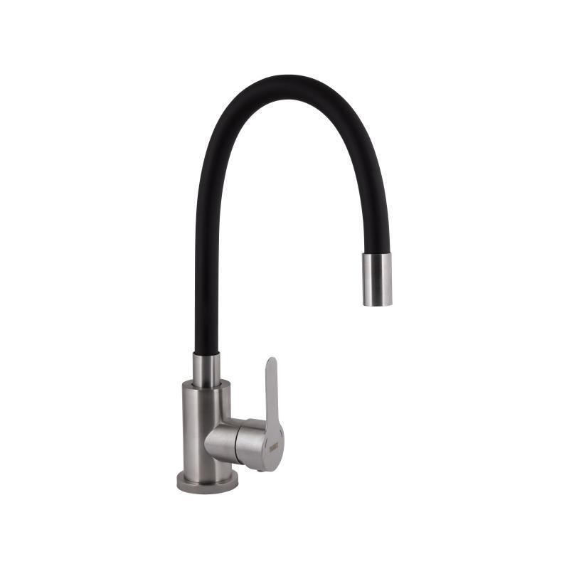 Смеситель для кухни Brinex Pure 015F3 с гибким изливом Nickel/Black BRIPUR015F3NKB SD00053183 фото