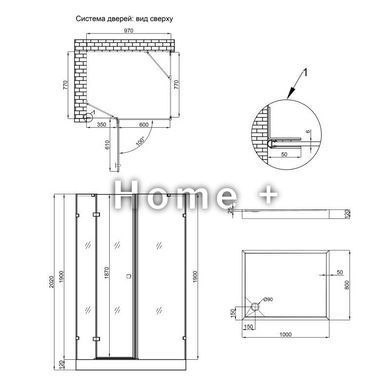 Набор Qtap душевая кабина Capricorn CRM1018RC6 Clear 2020x1000x800 мм + поддон Tern 301812C 100x80x12 см с SD00048931 фото