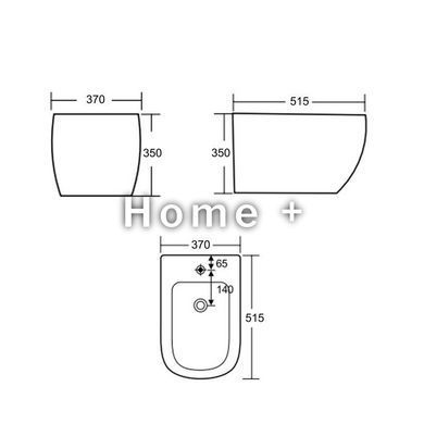Биде подвесное Qtap Robin 515x370x350 мм, Stone grey QT13551381GSG SD00054285 фото