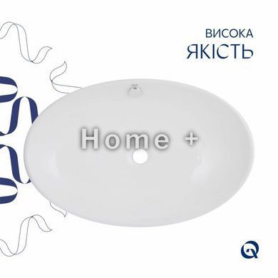 Комплект Qtap Dove: Раковина накладная овальная 625x415x150 мм White + Донный клапан PU02O SD00053433 фото