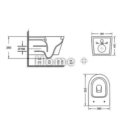 Унітаз підвісний Qtap Swan безобідковий із сидінням Soft-close QT16335180W SD00053469 фото