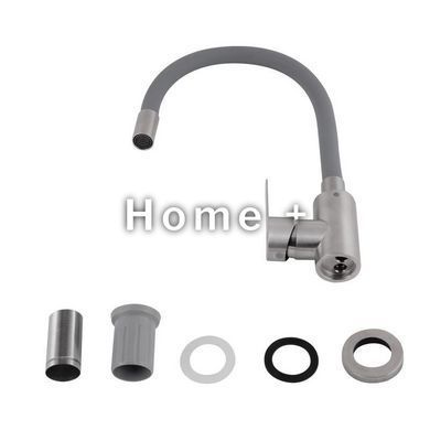 Смеситель для кухни Brinex Pure 015F3 с гибким изливом Nickel/Grey BRIPUR015F3NKG SD00053184 фото