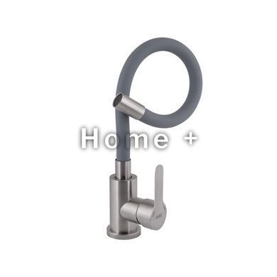 Смеситель для кухни Brinex Pure 015F3 с гибким изливом Nickel/Grey BRIPUR015F3NKG SD00053184 фото