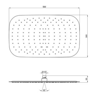 Лійка для верхнього душу Qtap Hlavova S500N1ZBB SD00042056 фото