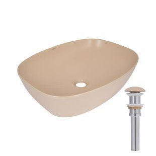 Раковина накладна Qtap Cardinal 500х380х140 мм, Beige, прямокутна, з донним клапаном QTCAR188SB49825 SD00055949 фото