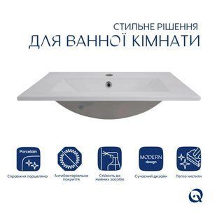Комплект Albatross: Раковина врізна меблева 620x460x180 мм, White, прямокутна + Донний клапан Pop-up SD00054597 фото