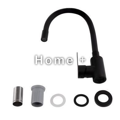 Смеситель для кухни Brinex Pure 015F3 с гибким изливом Black Matt BRIPUR015F3BLM SD00053185 фото