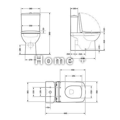 Унітаз-компакт Qtap Kalao безобідковий із сидінням Soft-close QT08221213AW SD00046562 фото