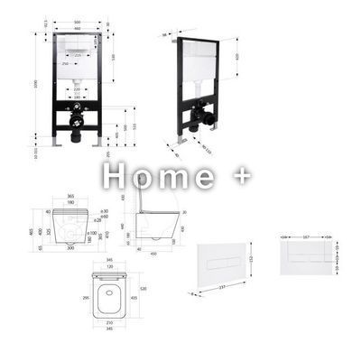 Готовое решение Qtap для ванной комнаты: подвесной унитаз Tern Ultra Quiet 525x345x360 + комплект инсталляции Standard (линейная SD00057689 фото