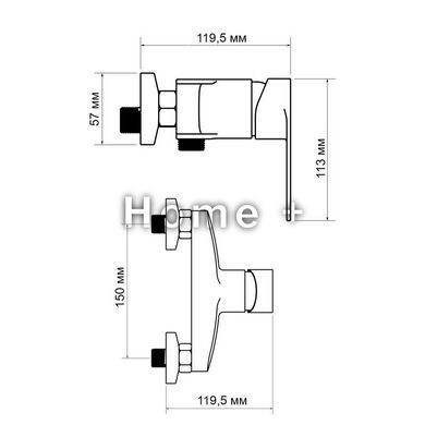 Змішувач для душу Lidz Tani 010 (з душовим гарнітуром) (k40) LDTAN010CRM44965 Chrome SD00051089 фото
