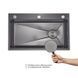 Комплект Lidz Handmade H7545B Мойка для кухни интегрированная Decor Black PVD Honeycomb LDH7545BDECPVD48373+Lidz (BLA)