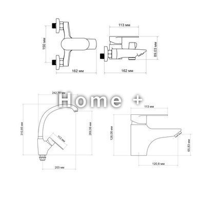 Набор смесителей Lidz Tani (001F1+0061+007F) SD00052008 фото
