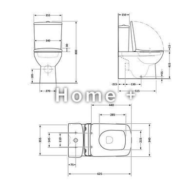 Унітаз-компакт Qtap Nando безобідковий із сидінням Soft-close QT12221222AW SD00046563 фото