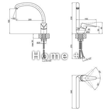 Смеситель для кухни Lidz (CRM) 14 34 008F-3 SD00027974 фото