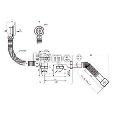 Сифон для ванны Lidz (WHI) 60 03 V002 00 с ревизией (выход 50 мм) SD00042798 фото