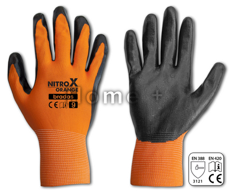 Перчатки защитные NITROX ORANGE нитрил, размер 10, RWNO10