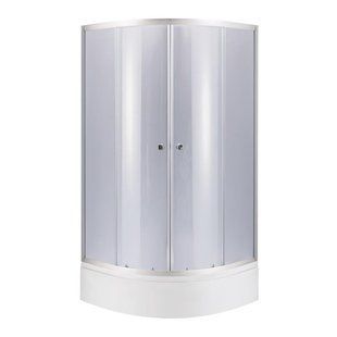 Lidz Latwa SC90x90.SAT.MID.GR Душевая кабина полукруглая, стекло тон. 4 мм + Lidz Душевой поддон KAPIELKA SD00050782 фото