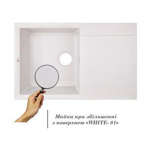 Кухонна мийка Lidz 790x495/230 WHI-01 (LIDZWHI01790495230) SD00039806 фото