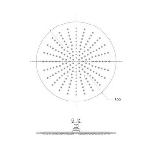 Лійка для верхнього душу Lidz (CRM) 51 10 103 30, Ø 30 см SD00038553 фото