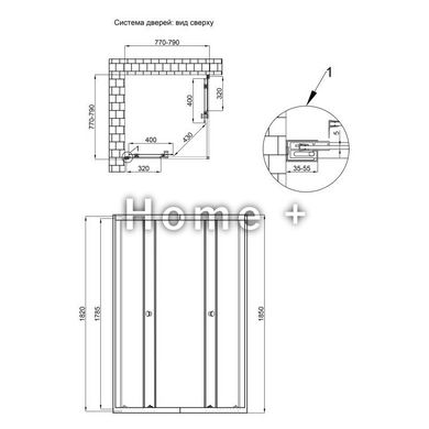 Душова кабіна без піддона Qtap Presto CRM1088SP5 80х80 см, скло Pear 5 мм SD00039696 фото