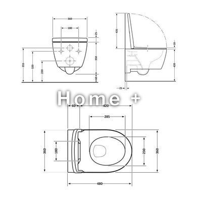 Унітаз підвісний Qtap Swan безобідковий Ultra Quiet із сидінням Soft-close QT16335179W SD00050900 фото